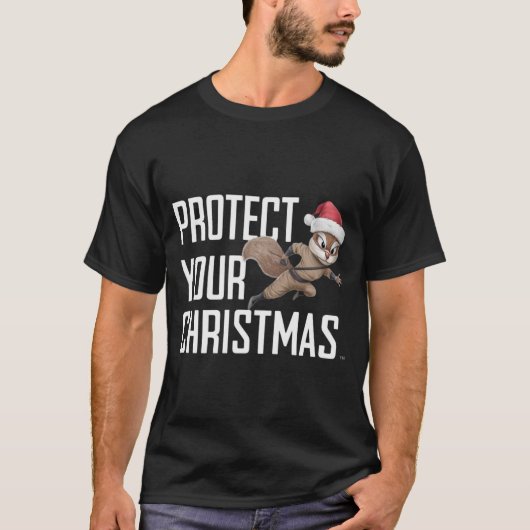 T-shirt Holiday Squirrel Ninja with Santa Hat (Devant)
