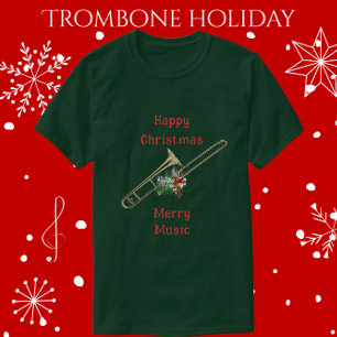 T-shirt Holiday Trombone Joyeux Noël Merry Music