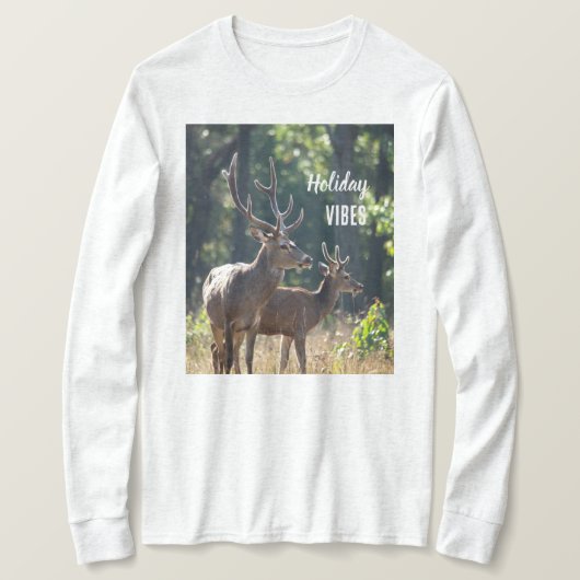T-shirt Holiday Vibes Deers Long Sleeves Top (Design devant)