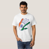 T-shirt holiES - Drapeau indien main (Devant entier)