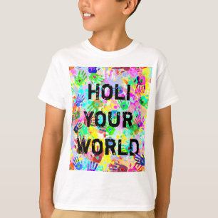 T-shirt holiES - mains éclaboussures colorées grunge motif