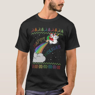 T-shirt Holigays Gay Pajamas de Noël Père Noël Riding Unic