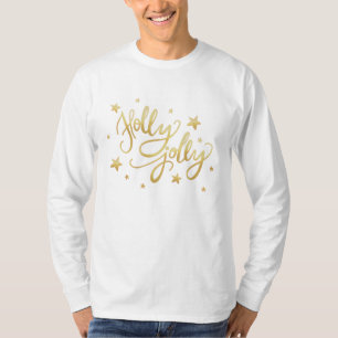 T-shirt Holly Jolly   Élégant script de faux or