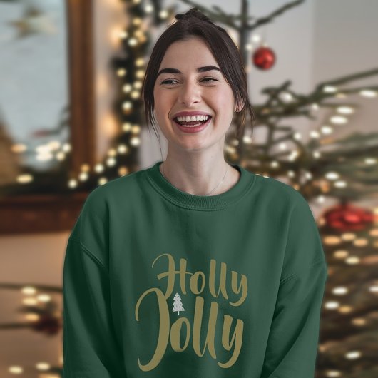 T-shirt Holly Jolly Green Joyeux manches longues de Noël