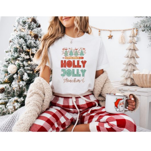 T-shirt Holly Jolly Professeur Retro Noël