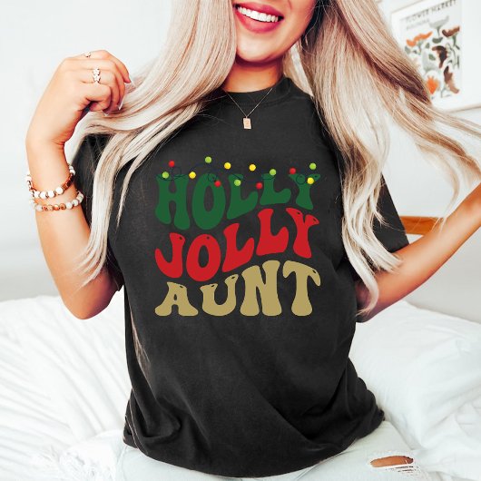 T-shirt Holly Jolly Tante Noël Super Noir