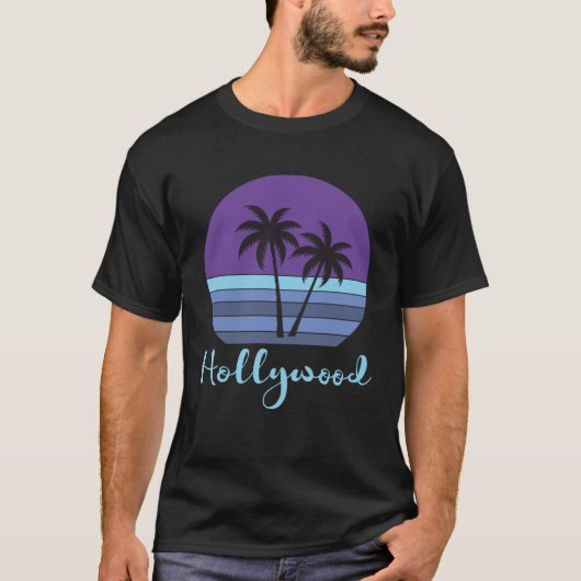 T-shirt Hollywood Florida Beach Palm Tree Group (Devant)
