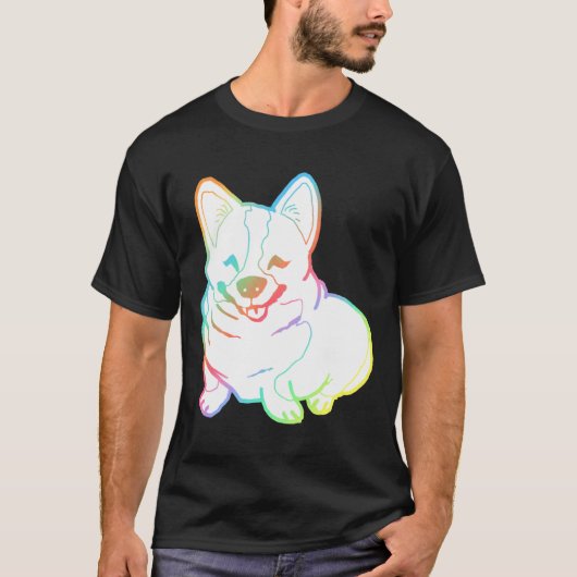 T-shirt Holographic Fat Corgi Magnet (Devant)