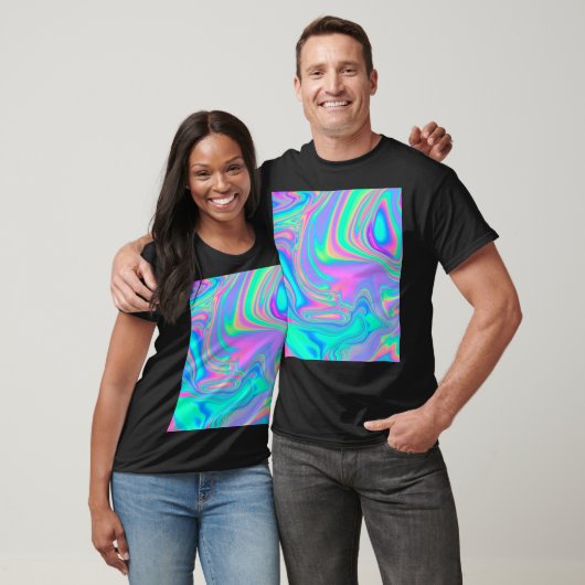 T-shirt Holographie Iridescente : Neon Marbled Texture (Unisexe)