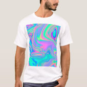 T-shirt Holographie Iridescente : Neon Marbled Texture (Devant)
