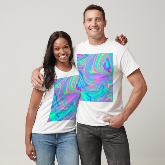 T-shirt Holographie Iridescente : Neon Marbled Texture (Unisexe)