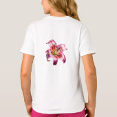 T-shirt Holographique Iridescendant Rose Asiatique Lily (Dos)