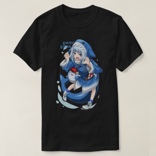 T-shirt Hololive EN - Requin Gawr Gura (Design devant)