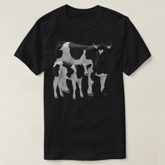 T-shirt Holstein Cow Cute Calf Cattle Farmer Cadeau (Design devant)
