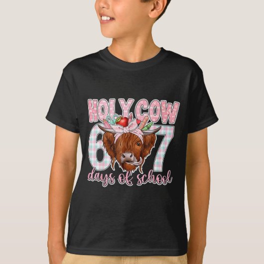 T-shirt Holy Cow 67 Days Of School Teacher Six Seven Meme  (Devant)