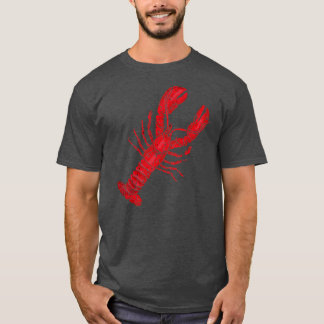 T-shirt Homard vintage imprimé Homard en rouge pour hommes
