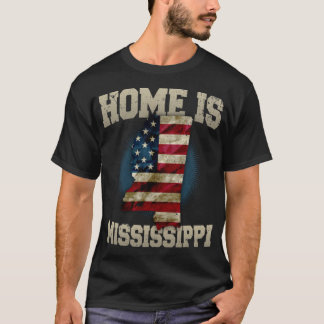 T-shirt Home is Mississippi USA US map gift unique fans Pr