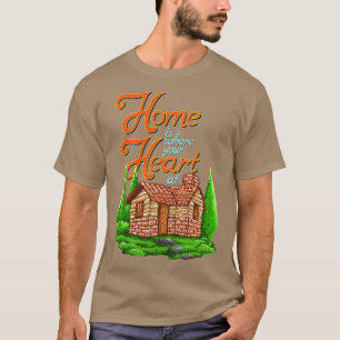 T-shirt Home Is Where Your Heart Art Pixel 