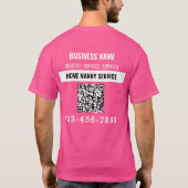 T-shirt Home Nanny Service Code QR Logo travail personnali (Dos)