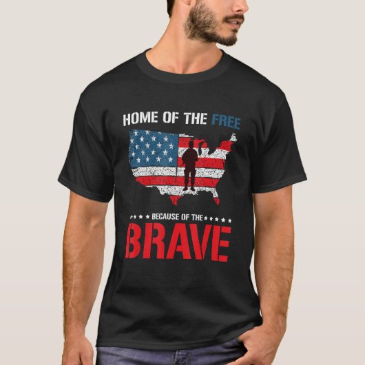 T-shirt Home Of The Free Because Of The Brave 7 (Devant)