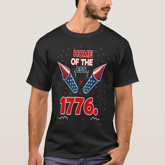 T-shirt Home of the free est 1776 (Devant)
