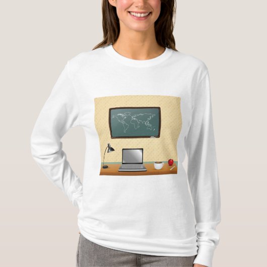 T-shirt Home Office Desk Laptop Coffee (Devant)