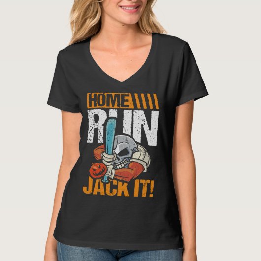 T-shirt Home run jack it baseball player and baseball (Devant)