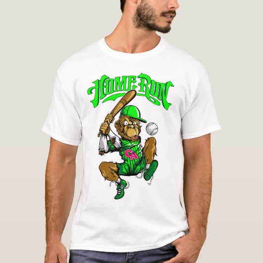 T-shirt Home Run Monkey Baseball (Devant)
