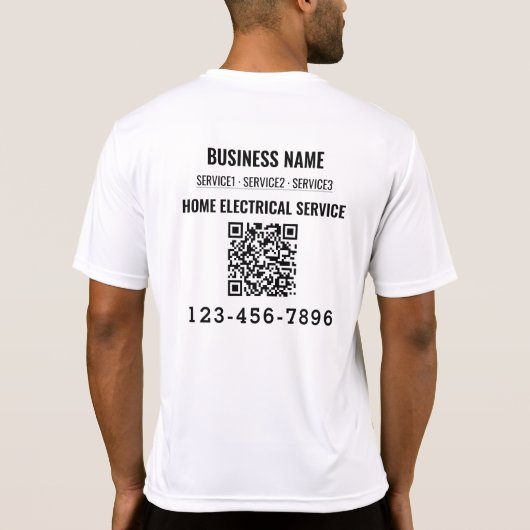 T-shirt Home service électrique code QR Logo travail perso (Dos)