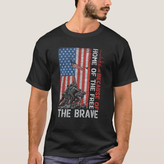 T-shirt Home The Free Because Of The Brave Patriotic Ameri (Devant)