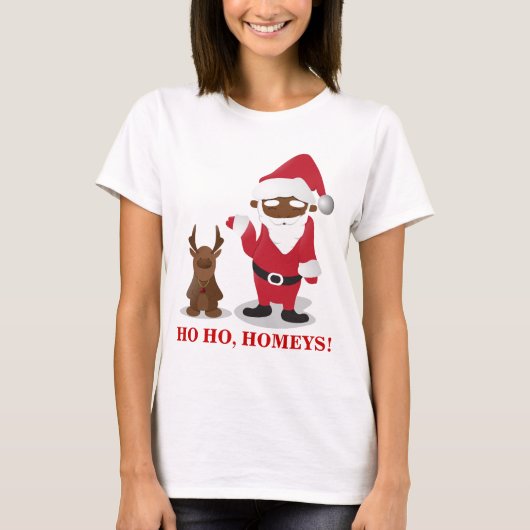 T-shirt Homeboys de Joyeux Noël : Père Noël et Blingin (Devant)