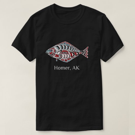 T-shirt Homer Alaska Amérindiens Halibut Pêcheurs Gif (Design devant)
