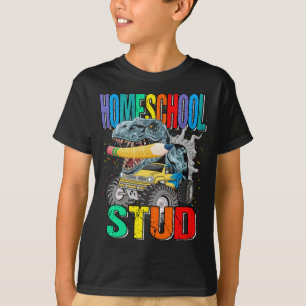 T-shirt Homeschool Stud Monster Camion Dinosaur