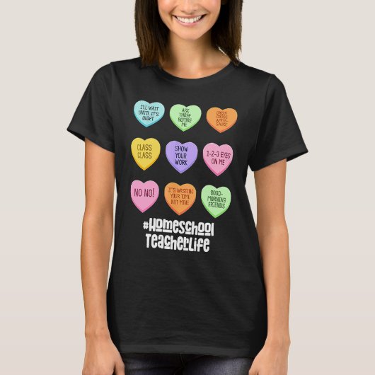 T-shirt Homeschool Teacher Valentines Day Conversation Hea (Devant)