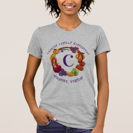 T-shirt Homestead Nom de la ferme Food Wreath (Devant)