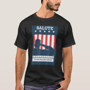 T-shirt Hommage À Nos Fallen Heroes American Flag Memorial