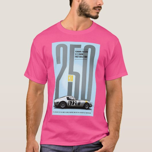 T-shirt Hommage Argent Ferrari 250Gto (Devant)