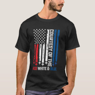 T-shirt Hommage au bleu rouge et blanc Vintage Amérique