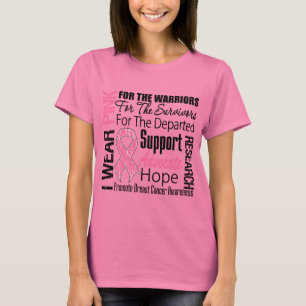 T-shirt HOMMAGE rose de ruban d'usage du cancer du sein I
