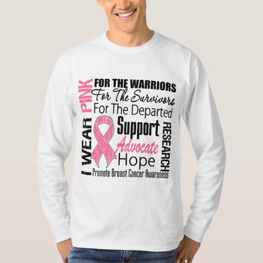 T-shirt HOMMAGE rose de ruban d'usage du cancer du sein I (Devant)