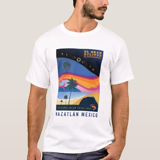 T-shirt Homme 2024 Solar Eclipse Mazatlan Mexique (Devant)