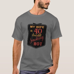 T-shirt Homme 40E Anniversaire Ma Femme A 40 Ans Et Fument