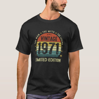 T-shirt Homme 50 Ans Vintage 1971 L'Homme Mythe Légende