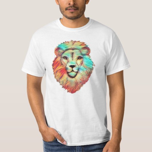 T-shirt homme à la tête de lion (Devant)