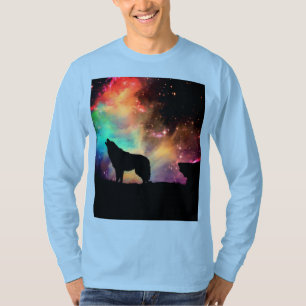 T-shirt homme à manches longues avec loup