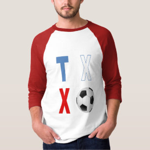 T-Shirt homme à manches raglan blanc rouge TEXAS S