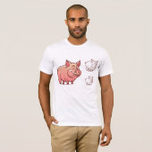 T-Shirt Homme À Trois Cochons (Devant entier)