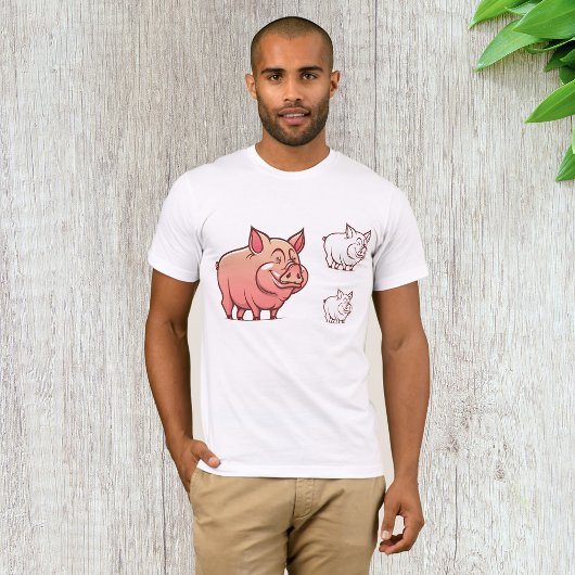 T-Shirt Homme À Trois Cochons