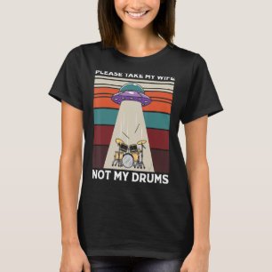 T-shirt Homme Alien Abduction Drummer S'Il Vous Plaît Pren