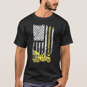 T-shirt Homme Américain Jaune Chaîne Crochet Drapeau Améri